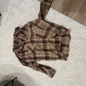 Brown Plaid Button-Down Shirt